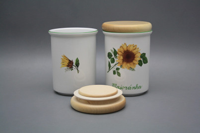 Dose mit Holzdeckel C Sonnenblumen ZL č.1