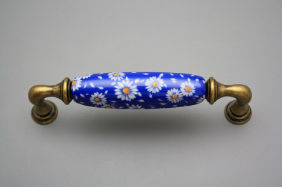 Rustikaler Griff 128mm Blue Daisy č.1