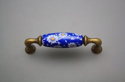 Rustikaler Griff 96mm Blue Daisy č.1