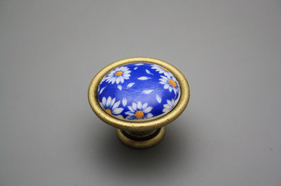 Rustikaler Handgriff 40mm Blue Daisy č.1
