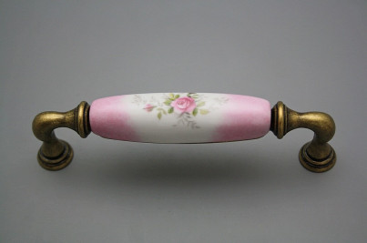 Rustikaler Griff 128mm Rosarote Rosen č.1