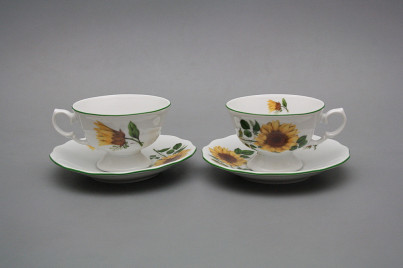 Moccatasse 0,1l und Untertasse Alaska Sonnenblumen ZL č.1