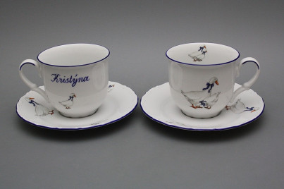 Tasse 0,3l und Untertasse Ofelie mit Name Gänse ML č.1