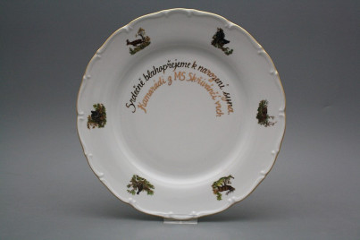 Flacher Teller 26cm Ofelie mit Widmung Jägern AGL č.1