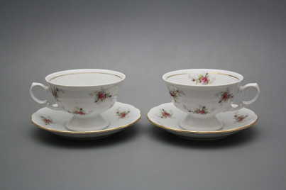 Teetasse 0,2l und Untertasse Alaska Rosarote Rosen GL č.1