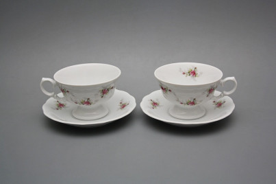 Teetasse 0,2l und Untertasse Alaska Rosarote Rosen BB č.1
