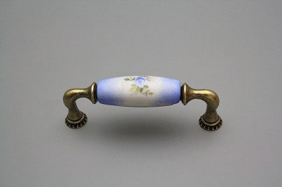 Rustikaler Handgriff Bohemia 96mm Hellblaue Rosen č.1