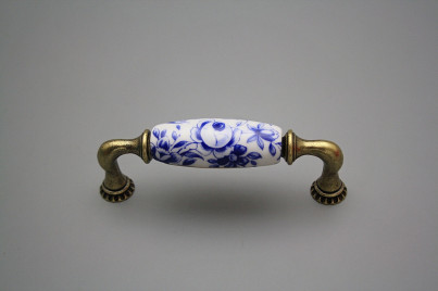 Rustikaler Handgriff Bohemia 96mm Blaue Blumen č.1