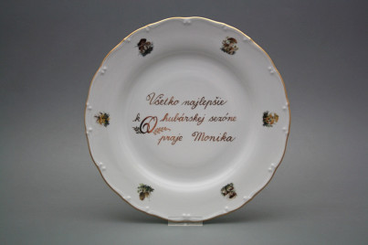 Flacher Teller 25cm Ofelie mit Widmung Pilzen AGL č.1