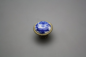 Rustikaler Porzellanknopf Bohemia 35mm Zwiebelmuster Blatt