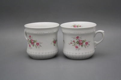 Perlen-Kaffeetasse groß 0,37l Rosarote Rosen BB č.1
