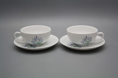 Tasse niedrig 0,15l und Untertasse Leon Lavendel BB č.1