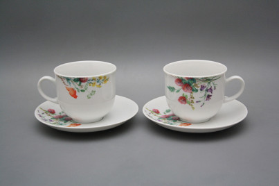 Tasse hoch 0,2l und Untertasse Opal Blumenwiese Motiv A HBB č.1