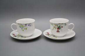 Tasse hoch 0,2l und Untertasse Opal Blumenwiese Motiv C HBB