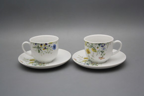 Tasse hoch 0,14l und Untertasse Opal Blumenwiese Motiv B HBB