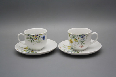 Tasse hoch 0,14l und Untertasse Opal Blumenwiese Motiv B HBB č.1