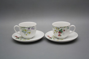 Tasse hoch 0,14l und Untertasse Opal Blumenwiese Motiv C HBB