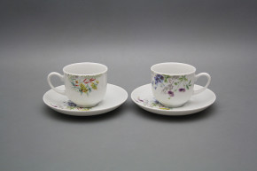 Tasse hoch 0,1l und Untertasse Opal Blumenwiese Motiv D HBB