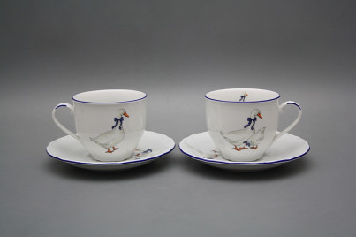 Tasse hoch 0,18l und Untertasse Verona Gänse ML č.1