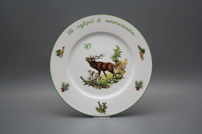 Geschenk flacher Teller 25cm Nina Röhrender Hirsch ZL č.1