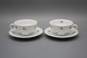 Tasse niedrig 0,18l und Untertasse Verona Streublümchen BB