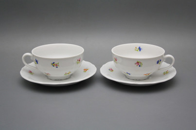 Tasse niedrig 0,18l und Untertasse Verona Streublümchen BB č.1