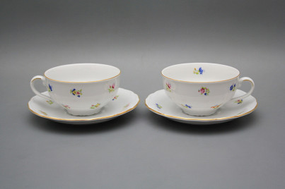Tasse niedrig 0,18l und Untertasse Verona Streublümchen GL č.1