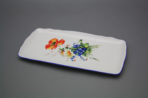 Viereckige Platte 33cm Rokoko Feldblumen IAL