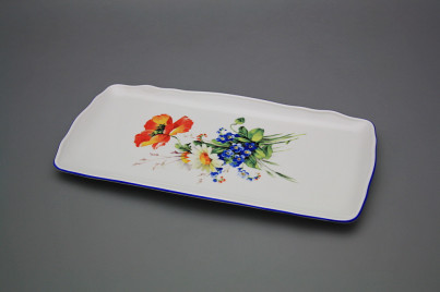 Viereckige Platte 33cm Rokoko Feldblumen IAL č.1