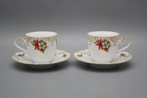 Kaffeetasse 0,18l und Untertasse Ofelie Weihnachtsstern GL Lux