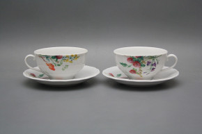 Tasse niedrig 0,18l und Untertasse Verona Blumenwiese motiv A BB