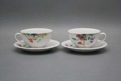 Tasse niedrig 0,18l und Untertasse Verona Blumenwiese motiv A BB č.1