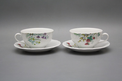 Tasse niedrig 0,18l und Untertasse Verona Blumenwiese motiv C BB č.1