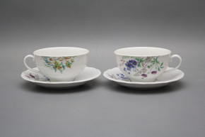 Tasse niedrig 0,18l und Untertasse Verona Blumenwiese motiv D BB