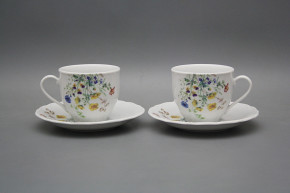 Tasse hoch 0,18l und Untertasse Verona Blumenwiese Motiv B BB