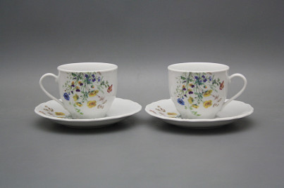 Tasse hoch 0,18l und Untertasse Verona Blumenwiese Motiv B BB č.1
