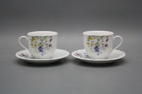 Tasse hoch 0,18l und Untertasse Verona Blumenwiese Motiv D BB
