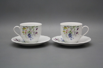 Tasse hoch 0,18l und Untertasse Verona Blumenwiese Motiv D BB č.1