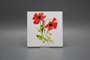 Fliese 15x15cm Poppy Motiv B weiß glänzend