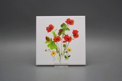 Fliese 15x15cm Poppy Motiv A weiß matt č.1