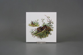 Fliese 15x15cm Hase weiß matt