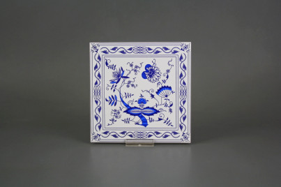 Fliese 15x15cm Zwiebelmuster Motiv A weiß glänzend č.1