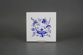 Fliese 15x15cm Zwiebelmuster Motiv C weiß glänzend