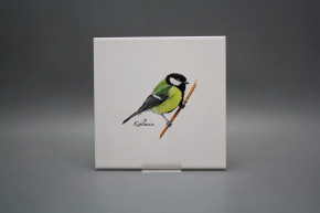Fliese 20x20cm Kohlmeise weiß matt