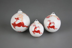 Weihnachtskugel 5cm Reindeers Red