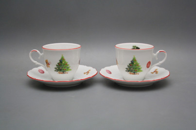 Kaffeetasse 0,18l und Untertasse Ofelie Christmas Tree CL č.1