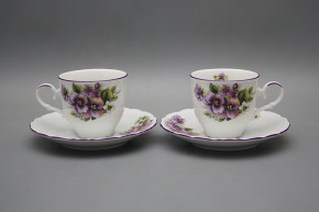Kaffeetasse 0,18l und Untertasse Ofelie Stiefmütterchen FL