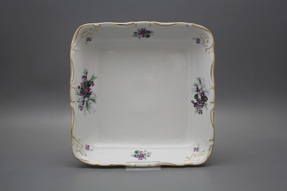 Quadratische Schüssel 25cm Marie Louise Viola mit Schleife KGL LUX č.1
