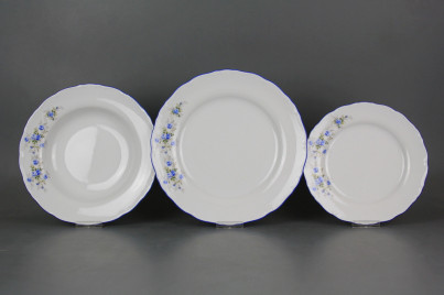 Tellerset Ofelie Hellblaue Rosen 12teiliges HAL č.1
