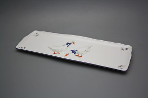 Viereckige Platte 45cm Rokoko Gänse ML